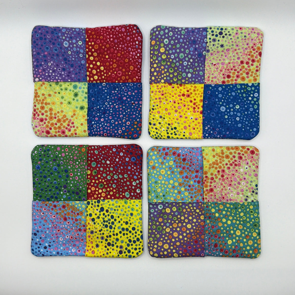 Rainbow Galaxy Quilted Coasters Four Pack