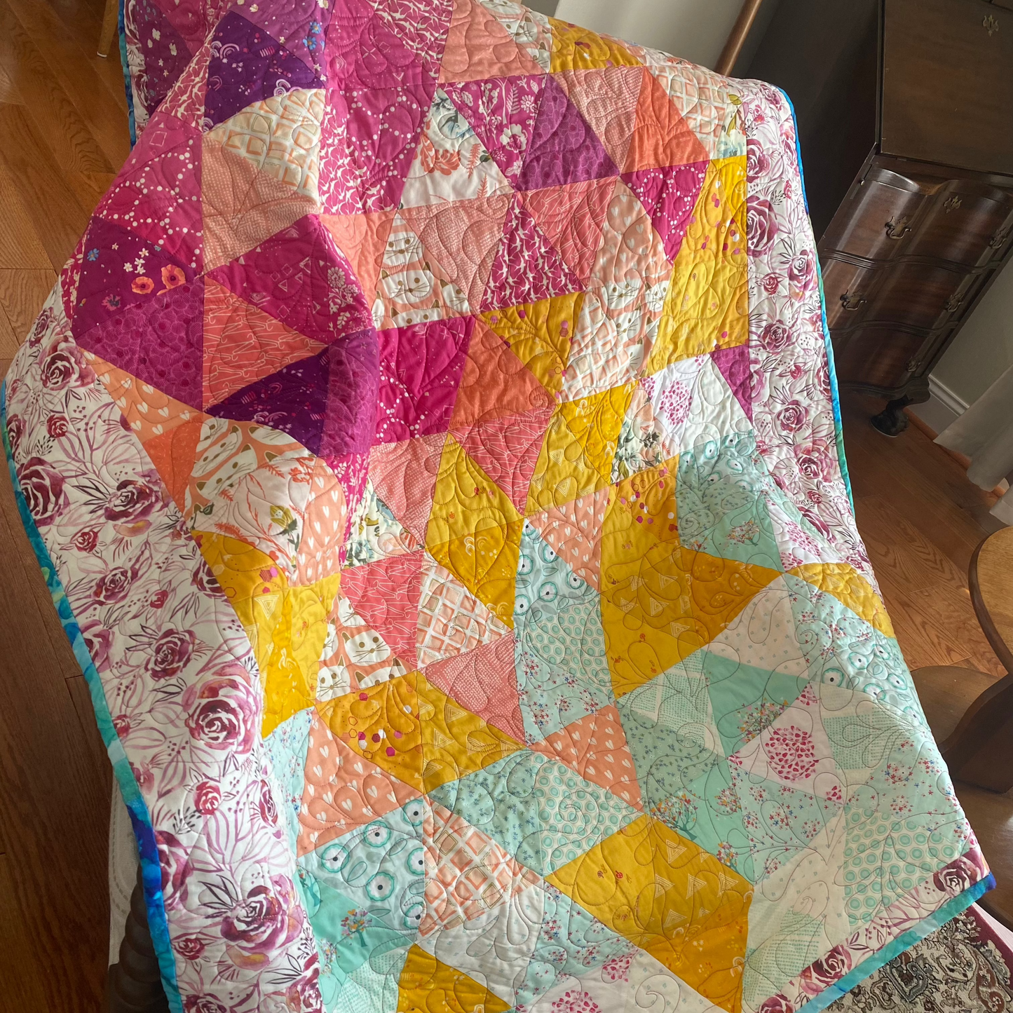 Triangle Garden Crib Quilt